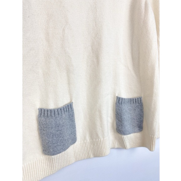 Boden Wool Cashmere Blend Patch Pocket Sweater, Cream - Size L - Picture 3 of 7